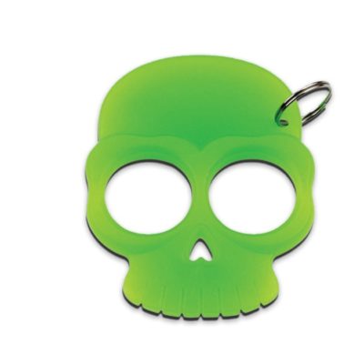 Plastic Skull Glow In The Dark Keychain Green