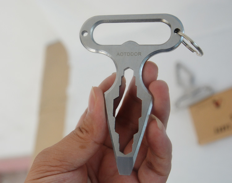 Stainless Steel Self Defense Keychain Multi-Tool Bottle Opener Keychain EDC Gear