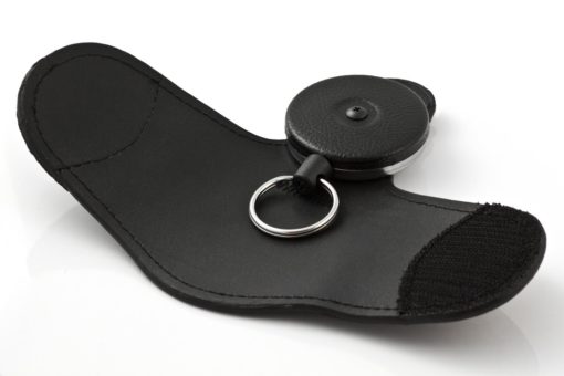 Key-Bak DUTY-GEAR: Smooth Leather Retractor w/Key Silencer